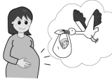 妊婦に赤ちゃんを運ぶコウノトリ 不妊治療 メディカルイラスト図鑑 無料の医療 美容素材集