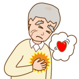 心筋梗塞で胸が苦しい老人患者(動悸・心臓発作・狭心症)
