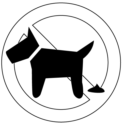 犬のフンお断り看板 持ち帰って 文字無し版 塗り絵バージョン メディカルイラスト図鑑 無料の医療 美容素材集