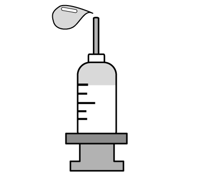 かわいい注射器 グレーバージョン メディカルイラスト図鑑 無料の医療 美容素材集