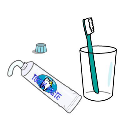 歯磨きセット 歯磨き粉 コップ 歯ブラシ メディカルイラスト図鑑 無料の医療 美容素材集